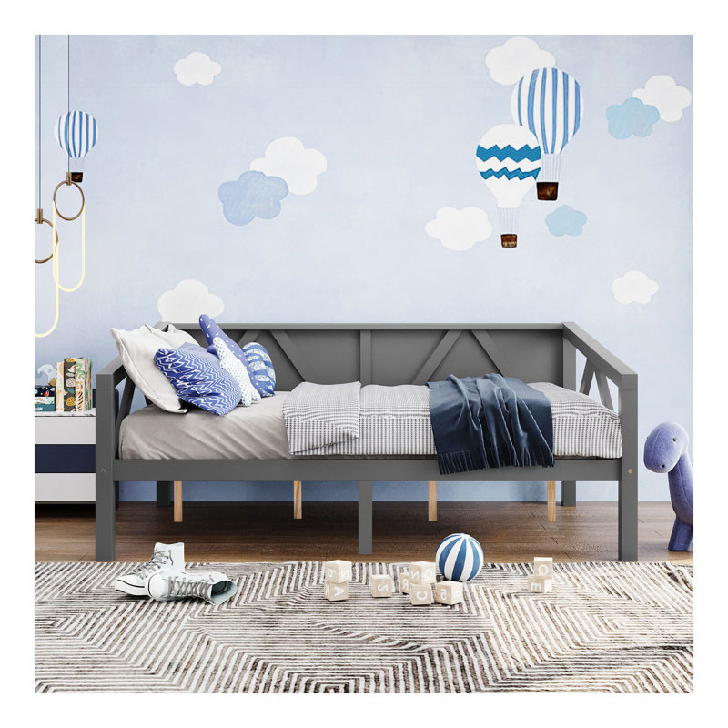 Lit de jour double, gris, Gris, Lit double