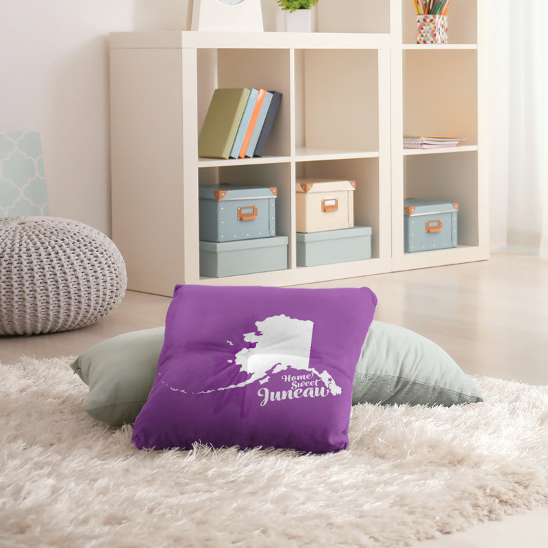 Reversible Throw Pillow, 30" H x 30" W, Juneau/Alaska, Violet