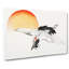 Bird Flying During Sunset by Kono Bairei - Wrapped Canvas Painting-55363532