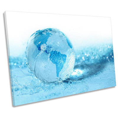 Bathroom Planet Earth - Wrapped Canvas Print