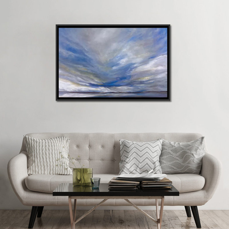 « south bay storm », impression sur toile, H 18 po x l 26 po x P 1,5 po, Toile avec cadre noir, Pas de tapis