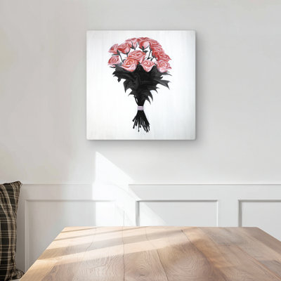 Bouquet of Coral Roses - Romantic Flowers Metal Print Decor