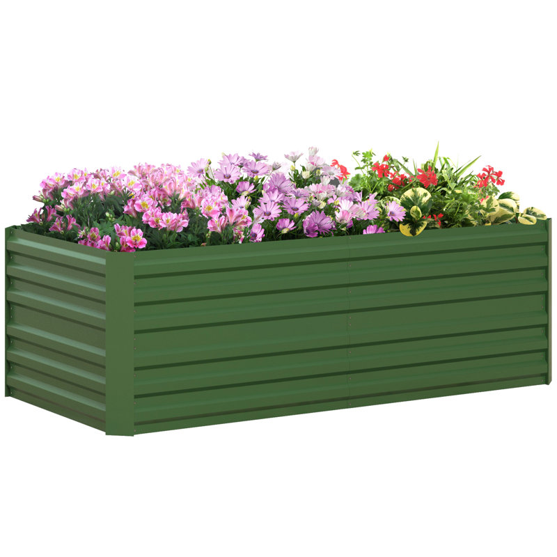Breia Metal Raised Garden Bed, Green
