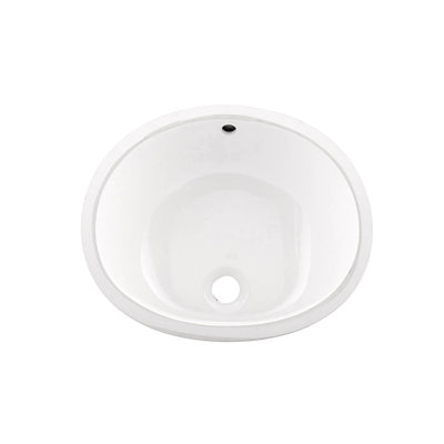 Lavabo de salle de bain ovale encastré en céramique à simple cuve DAX, blanc