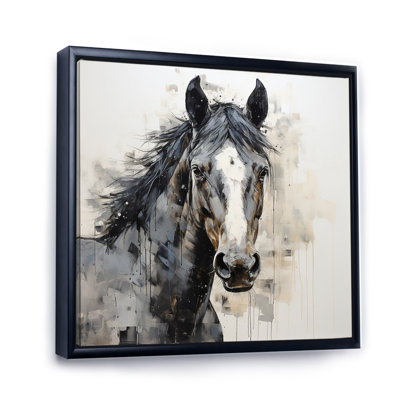 Cheval gris, ton sobre pointillisme I - impression