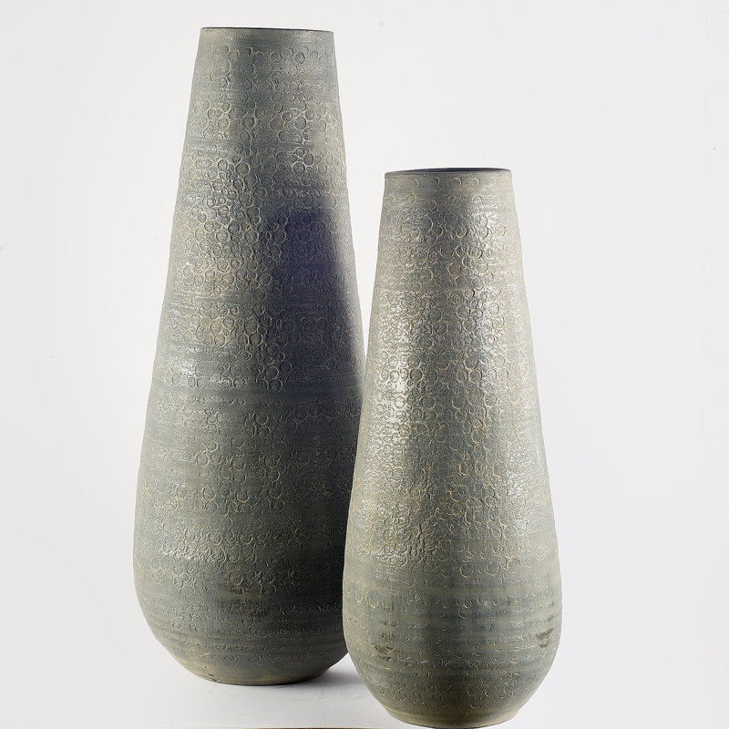 Vase de plancher en céramique Fentress, H 39,5 po x l 14,25 po x P 14,25 po