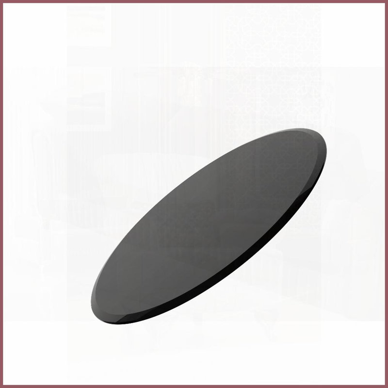 Table basse 24 pouces en verre trempé, bords biseautés épais de 1/2 po - facile à nettoyer et durable pour le salon, Noir