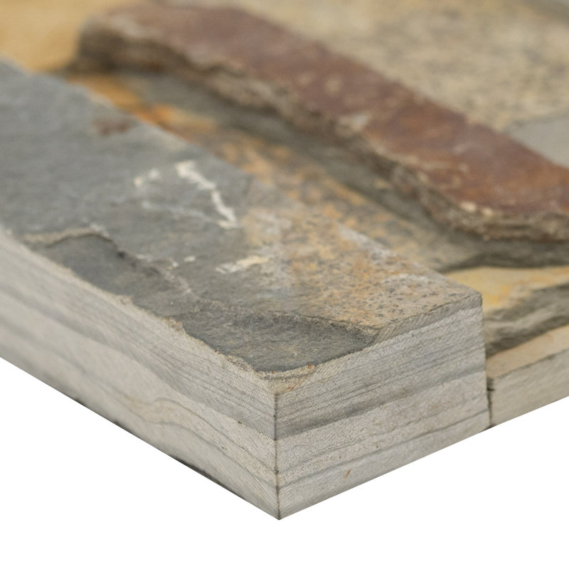 Stonecrest 6 in. x 24 in. Split Face Natural Stone Ledger Panel Wall Tile, Sierra Gold