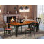 Cet ensemble de salle à manger 9 pièces comprend une table de cuisine rectangulaire avec rallonge papillon et 8 chaises de salle à manger rembourrées en similicuir de 42 po x 84 po, noir-977071364-977071367-977071417
