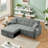 Tyjah 81” Large Size Fabric Sofa, 3-in-1 Multi-Functional Sofa Bed with Storage Space-2063821190