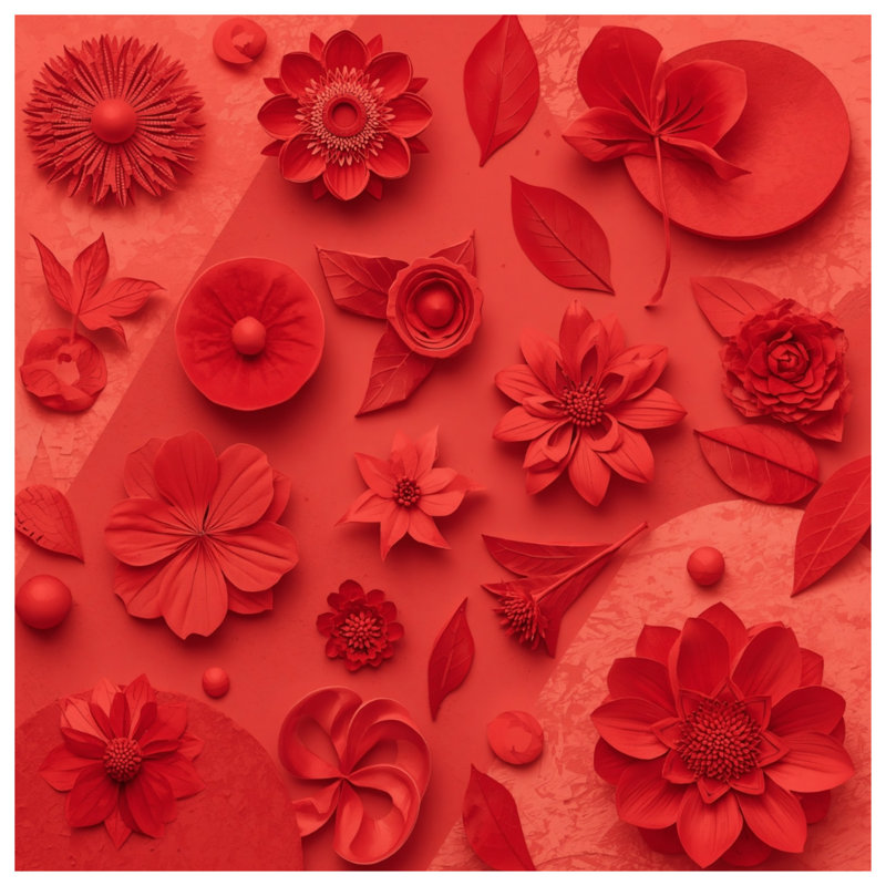 Édredon en papier Red Flowers, Lit simple