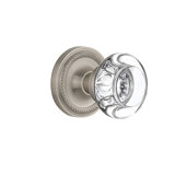 Rope Rosette with Round Clear Crystal Door Knob