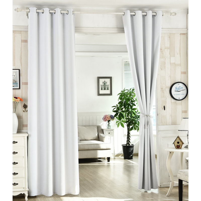 Gitty Blackout Eyelet Curtain Panel, White, 135 W x 225 D cm
