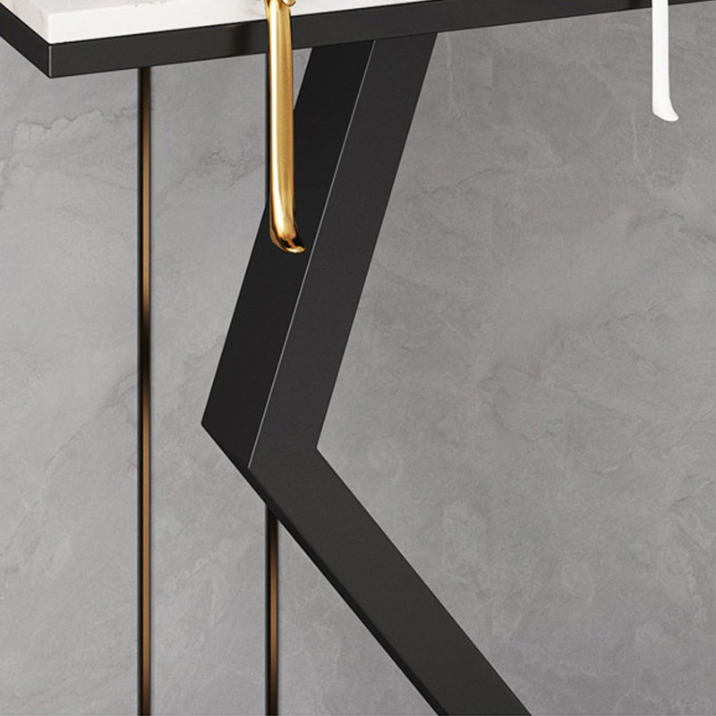 Table d'entrée de luxe moderne, H 31,5 po x l 47,2 po x P 11,8 po, Blanc, Noir