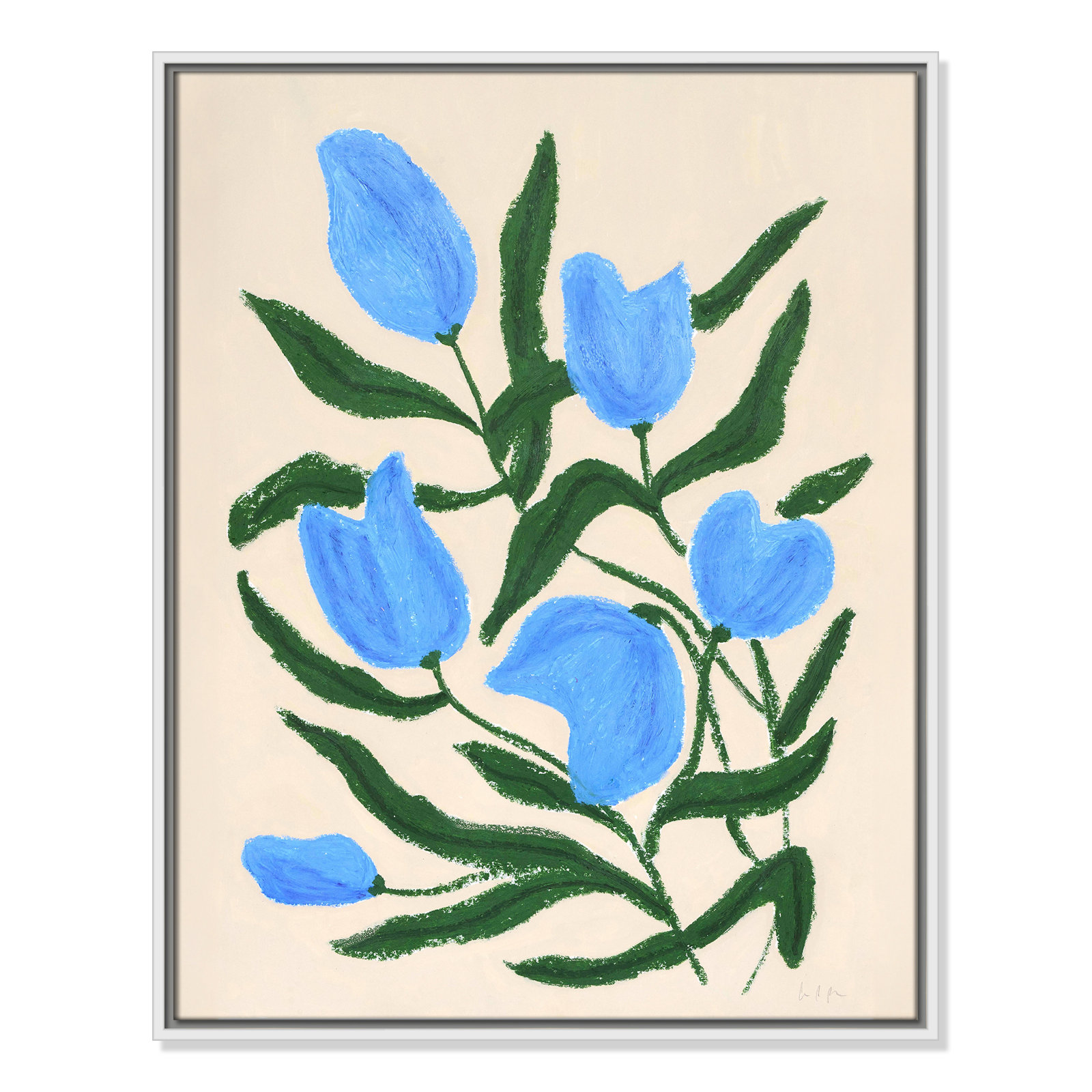 Blue Tulips Print by Camilla Bergqvist, 29.5" H x 23.5" W, White