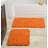 2PC Chenille Bath Mat Set - Memory Foam Bathroom Set with Chenille Top and Non-Slip Base-19700565