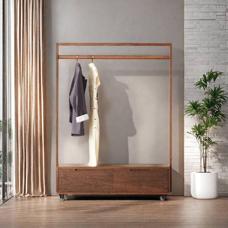 Premium Black Walnut Wardrobe with Storage