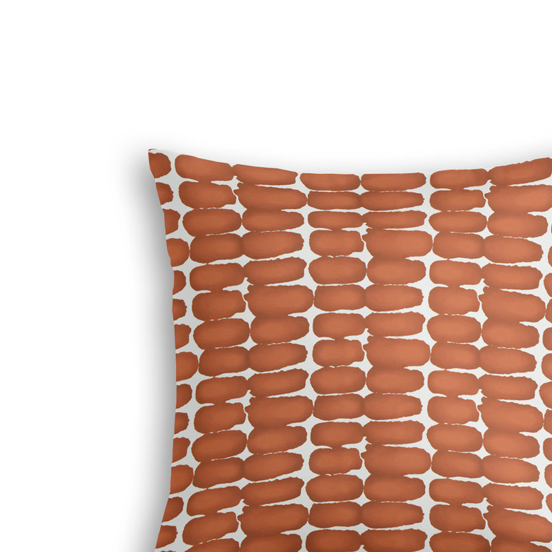 Housse et insert de coussin décoratif géométrique en polyester, Orange, 20 po x 20 po