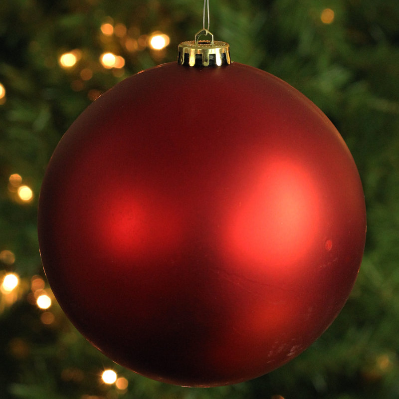 Ornement boule de Noël rouge incassable mat 12 "(300mm)