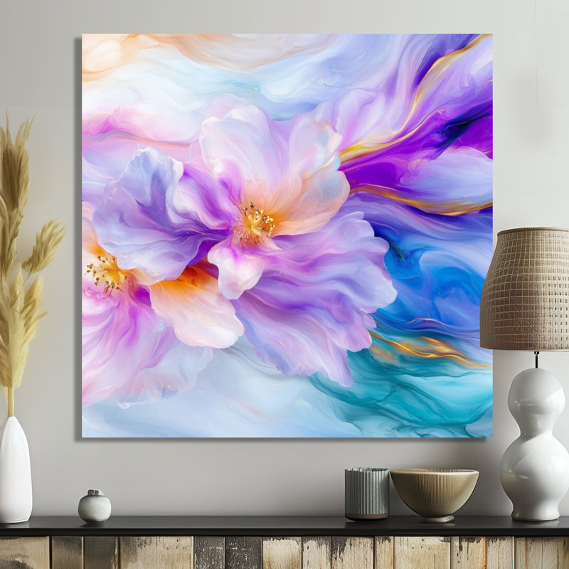 Natures beauté fleurs mauves agate II, H 36 po x l 36 po x P 0,84 po
