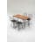 Modern 5-Piece Table & Chairs Set, Oak & Black, Table: 47.2 x 28.3 x 28.3 inches | 100% Melamine Coated Particle Board, 1.4 inches Thick, Metal Frame | Stylish & Durable for Home Dining or Office Use