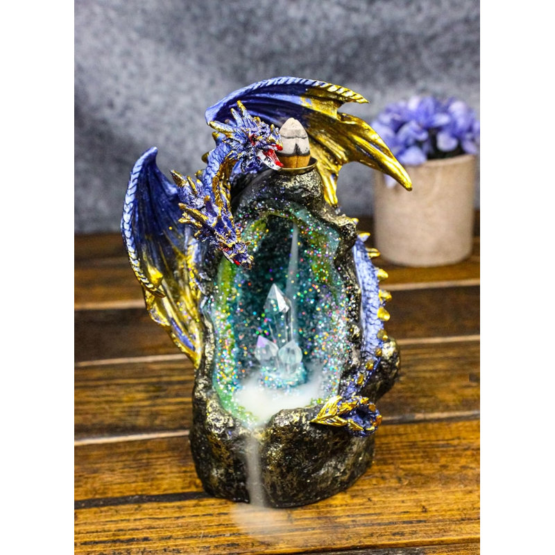 Figurine de brûleur d'encens Blue Dragon On