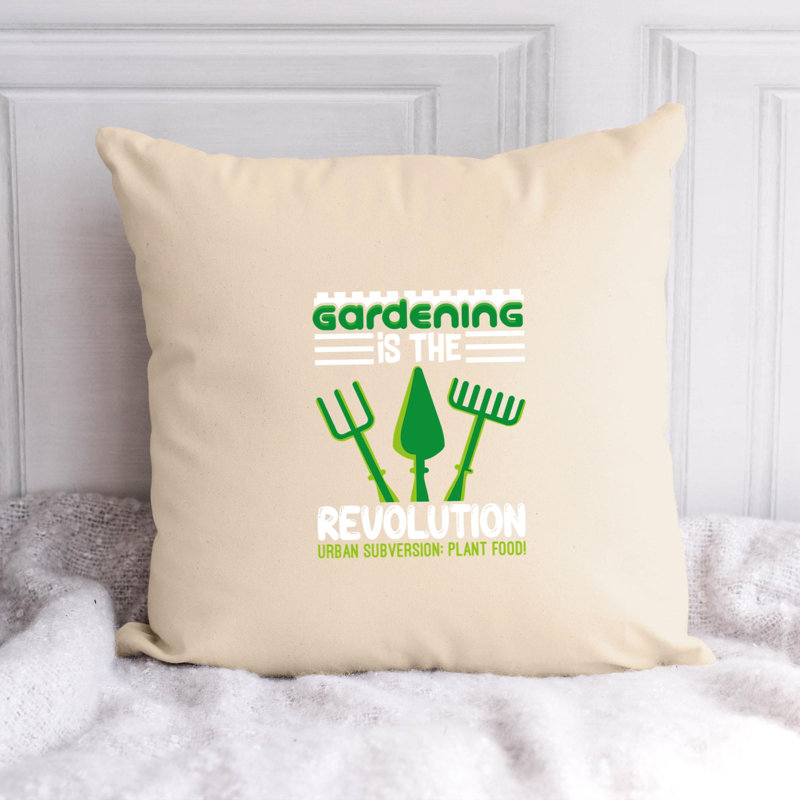 Citation amusante «Garden Lover» 313 - Coussin décoratif inclus, H 14 po x l 14 po