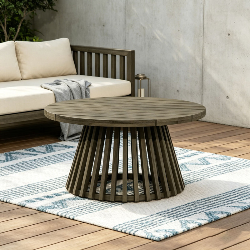 Table basse en bois, Gris