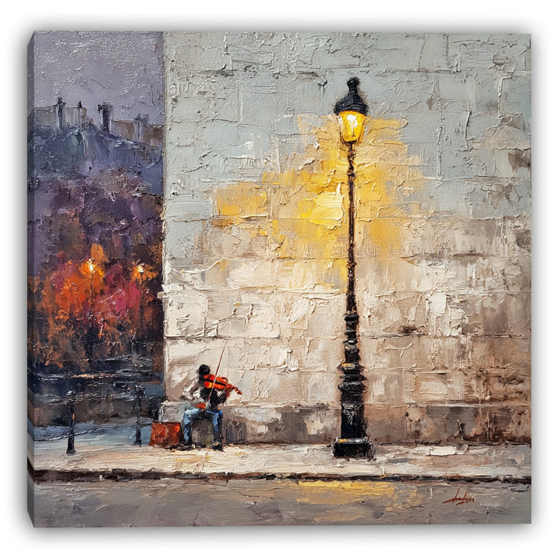 «Lamplight», art mural sur toile tendue pour violon, H 20 po x l 20 po