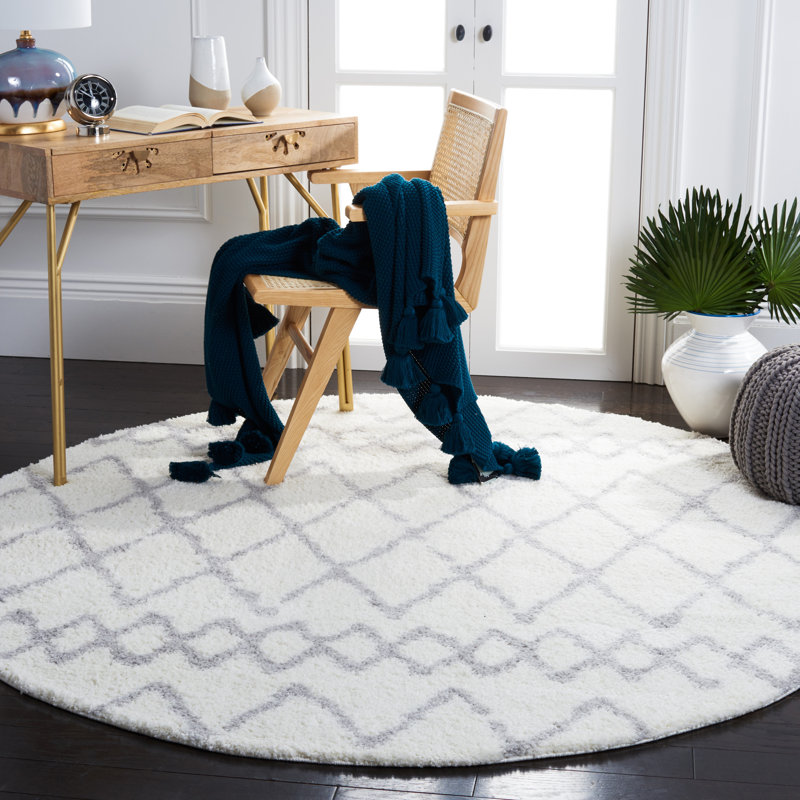 Aaban Performance Geometric Rug, Round 6'7"