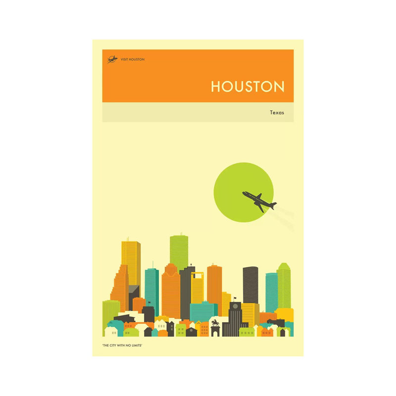 Houston Skyline III by Jazzberry Blue - Wrapped Canvas Print, 20.32 cm H x 30.48 cm W