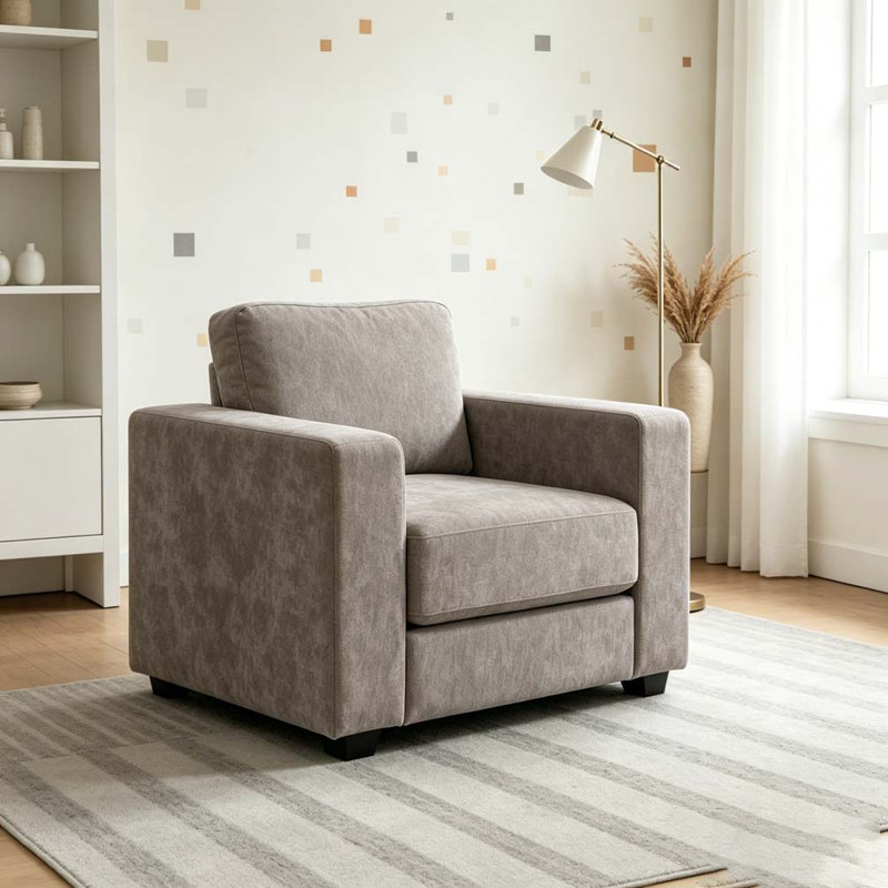 Fauteuil d'appoint surdimensionné avec accoudoirs larges