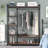 47.24" Rustic Brown Free-Standing Closet Organizer With 6 Storage Shelves And Hanging Bar, Large Standing Clothes Garment Rack