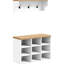 21 bancs à chaussures, portemanteau, rangement pour 9 paires, chambre à coucher, conception de tablette, arbre de couloir à panneau de particules décoratif, banc