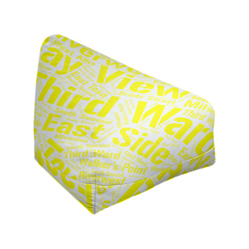 Classic Bean Bag, 30" H x 27" W x 25" D, Milwaukee, Yellow Polyester Blend