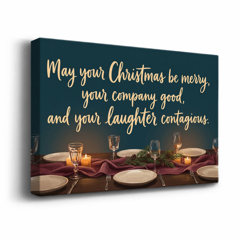 May May Be Merry Text On Candlelit Table Decor, 12"H x 18"W