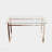 51" Modern Minimalist Rectangular Glass Dining Table 0.31" Tempered Glass Top Silver Chrome Metal Legs 4-6 Person-864785678