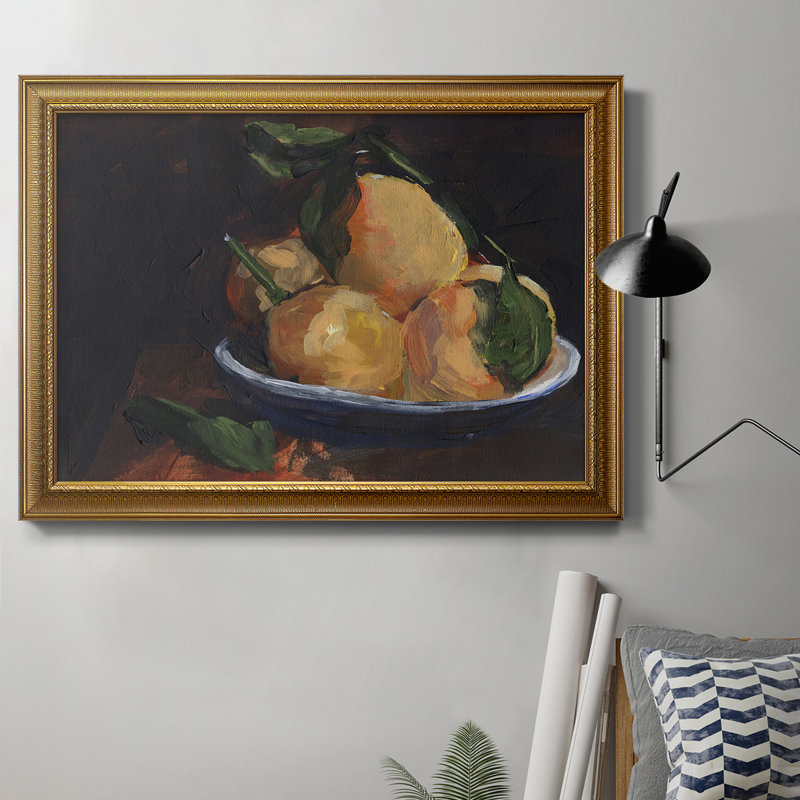 Assiette à fruits I, toile encadrée de qualité supérieure - prête à être accrochée