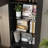Slim Storage Cabinet With Glass Shelves