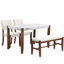 Ensemble de mobilier de salle à manger moderne 4 pièces avec table en faux marbre et conception compacte, parfait pour les repas de famille et une utilisation polyvalente