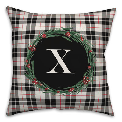  Couronne de monogramme - Housse et insert de coussin carré en X