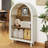 White Small Bookcase For Small Spaces,Modern Arched Bookcase,Wood Bookshelf Arched With 3 Shelves,Open Shelf Cabinet