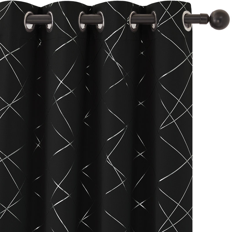 Cheol Blackout Curtain Pair, Black, 66cm Width x 229cm Drop