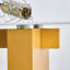 Collection de tables et de chaises glamour: rectangulaire avec surface en verre, 6 chaises en similicuir