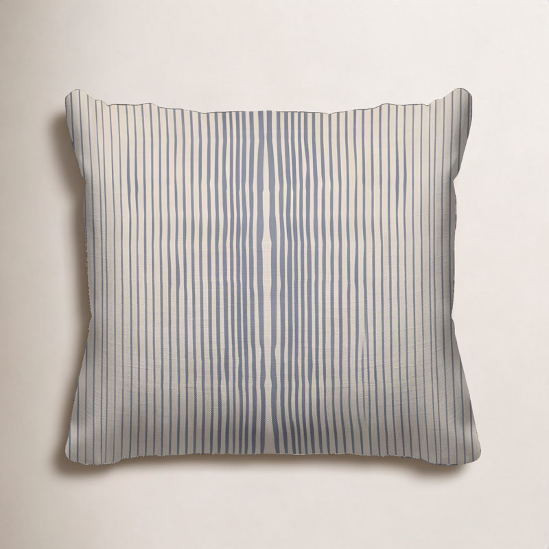 Ash Striped Outdoor Reversible Throw Pillow, Beige, 17W" x 17H"