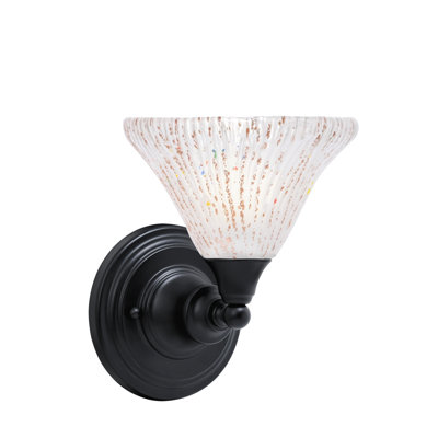 Wall Sconce Shown In Matte Black Finish With 7" Frosted Crystal Glass
