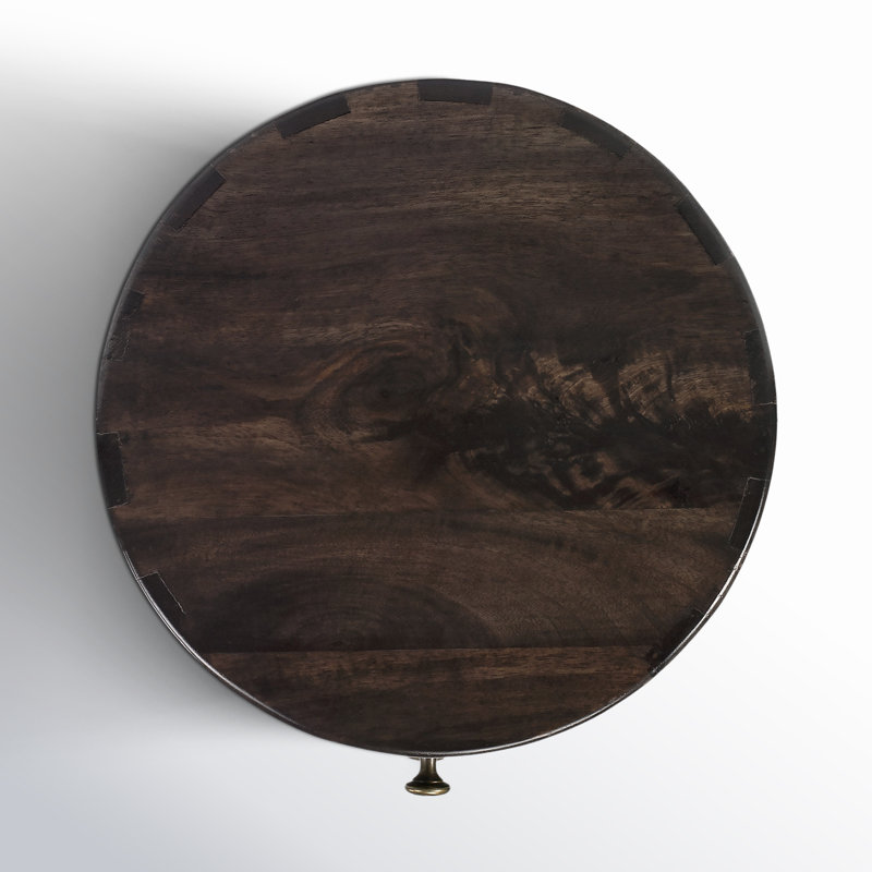 Liam Solid Wood End Table with Storage, Chocolate