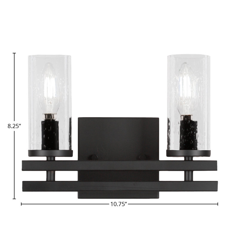 Belmont 2 Light Bath Bar, Black