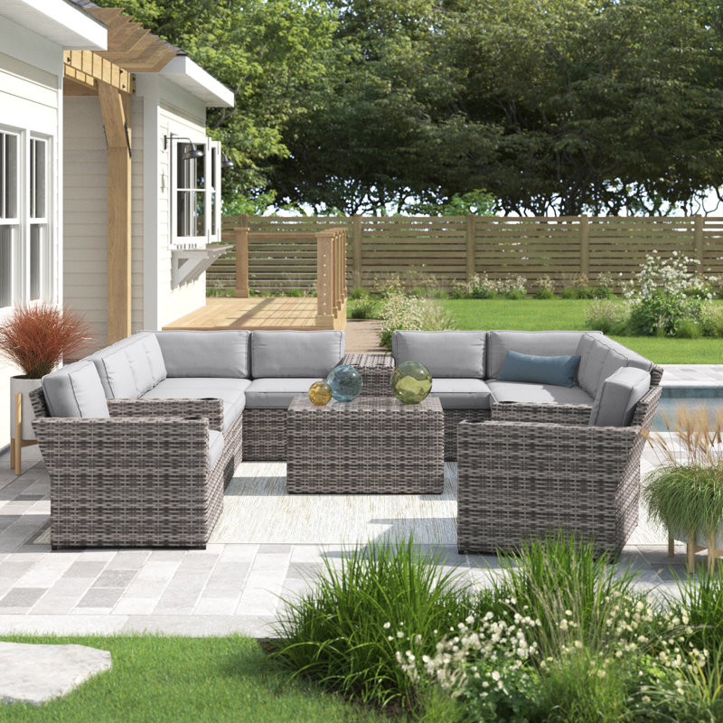Ensemble de conversation pour 8 personnes avec coussins Breaker Wicker