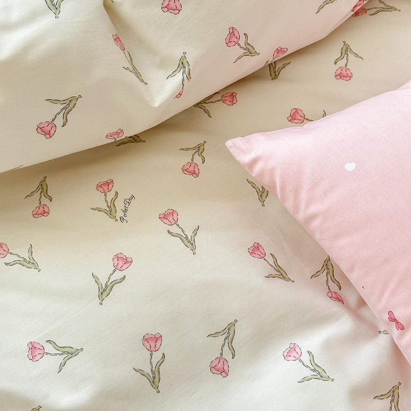 Ensemble de housse de couette réversible Nayoroom, Housse de couette double + 2 taies d'oreiller stan